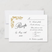 Gold White Elegant Glamoureuze Weduwschap RSVP (Voorkant)
