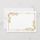 Gold White Elegant Glamoureuze Weduwschap RSVP (Achterkant)