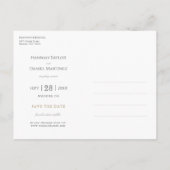 Gold White Elegant Modern Minimalist Save the Date Aankondigingskaart (Achterkant)