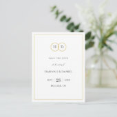 Gold White Elegant Modern Minimalist Save the Date Aankondigingskaart (Staand voorkant)
