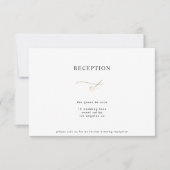 Gold White Elegant Moderne Calligraphy Reception Kaart (Voorkant)