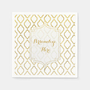 Gold & White Elegant Moroccan Custom Wedding Servetten