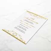 Gold White Elegant Swirl 50th Wedding Anniversary Folie Uitnodiging (Gedraaid)