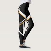 Gold, White en Black Cheerleader Megaphone Leggings (Rechts)