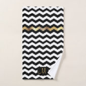 Gold, White en Black Chevron Design Bad Handdoek (Handdoek)