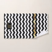 Gold, White en Black Chevron Design Bad Handdoek (Handdoek)