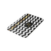 Gold, White en Black Chevron Design Badmat (Gekanteld)