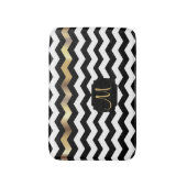 Gold, White en Black Chevron Design Badmat (Voorkant Verticaal)