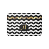 Gold, White en Black Chevron Design Badmat (Voorkant)