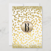 Gold White en Black Folie Confetti Modern Party Kaart (Achterkant)