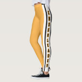 Gold, White en Black Sport Jersey Stripe - DIY Tex Leggings (Links)