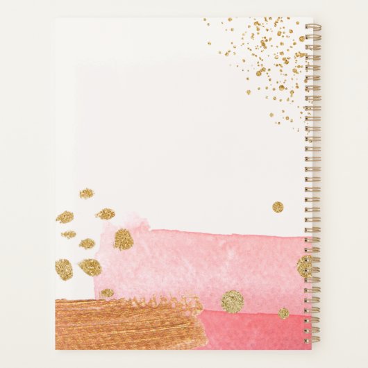 Gold White en roze Journal Planner (Achterkant)