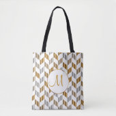 Gold-, White- en Silver Chevron-monogram Tote Bag (Voorkant)