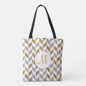 Gold-, White- en Silver Chevron-monogram Tote Bag (Achterkant)