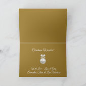 Gold+White, familienaam, prettige kerst Kaart (Binnen)