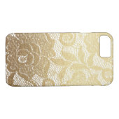 Gold & White Faux Floral Lace Case-Mate iPhone Case (Achterkant (Horizontaal))