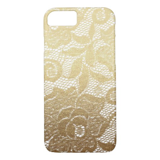 Gold & White Faux Floral Lace Case-Mate iPhone Case (Achterkant)