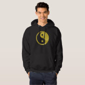 Gold White Faux Foil Metallic Yin Yang Taoism Hoodie (Voorkant volledig)