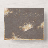 Gold White Floral botanische elegant All In One Uitnodiging (Achterkant)