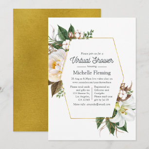 Gold & White Floral - virtuele Shower Kaart