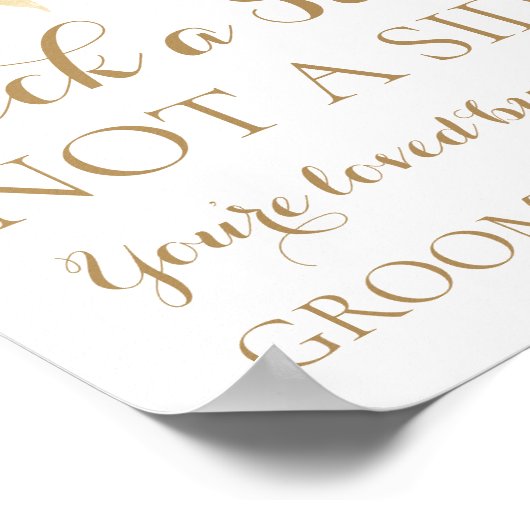 Gold White Flower a Seat Not Side Sign Poster (Hoek)