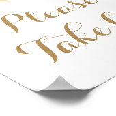 Gold White Flower Neem één Poster (Hoek)