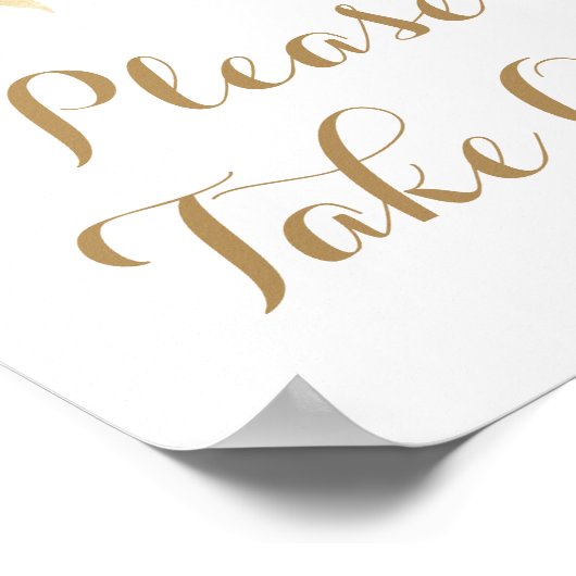 Gold White Flower Neem één Poster (Hoek)