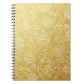 Gold & White Flower Pattern Notitieboek (Voorkant)