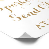 Gold White Flower Sparkler Send Off Sign Poster (Hoek)