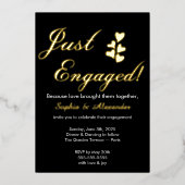 Gold & White Foil Engagement Invitation Folie Uitnodiging (Voorkant)