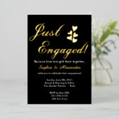 Gold & White Foil Engagement Invitation Folie Uitnodiging (Staand Voorkant)