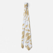 Gold White foliage pattern Stropdas (Achterkant)