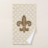 Gold & White French Fleur de Lis Bad Handdoek (Handdoek)