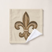 Gold & White French Fleur de Lis Bad Handdoek (Wasdoekje)