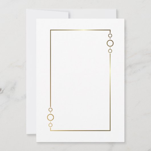 Gold White gelukkig ooit na huwelijksontvangst Kaart (Achterkant)