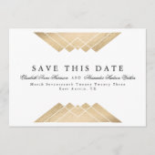 Gold White Geometric Gatsby Folie Save the Date An Aankondiging (Voorkant)