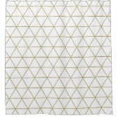 Gold White Geometric Triangles Boho Glam Minimum Douchegordijn (Voorkant)