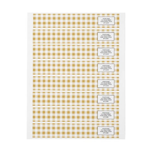 Gold White Gingham Pattern (Vel)