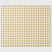 Gold White Gingham Pattern Cadeaupapier (Vlak)