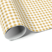 Gold White Gingham Pattern Cadeaupapier (Rol Hoek)