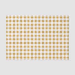 Gold White Gingham Pattern Tissuepapier