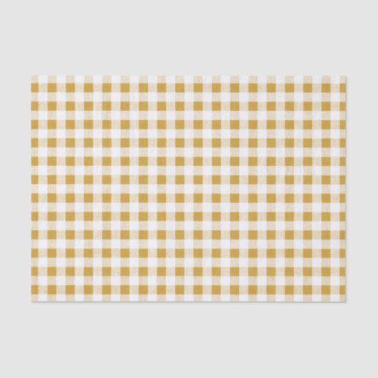 Gold White Gingham Pattern Tissuepapier (Voorkant)