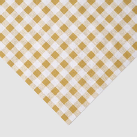 Gold White Gingham Pattern Tissuepapier (Detail)