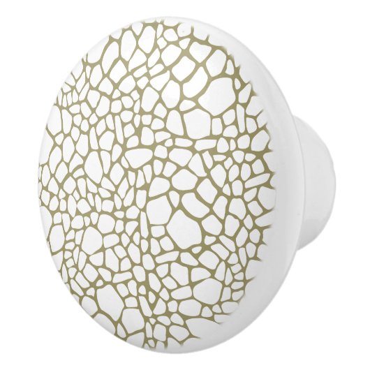 Gold White Giraffe afdrukken Keramische Knop (Rechts)