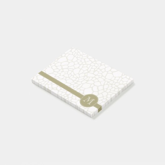 Gold White Giraffe afdrukken Post-it® Notes (Schuin)