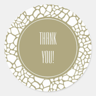 Gold White Giraffe afdrukken Ronde Sticker