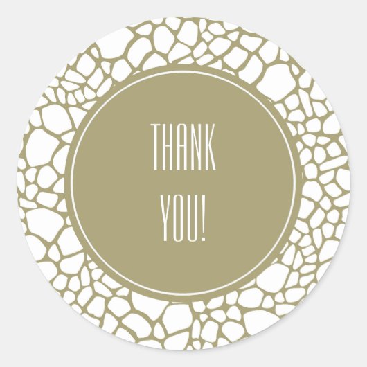 Gold White Giraffe afdrukken Ronde Sticker (Voorkant)