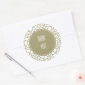 Gold White Giraffe afdrukken Ronde Sticker (Envelop)
