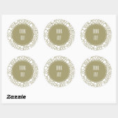 Gold White Giraffe afdrukken Ronde Sticker (Vel)