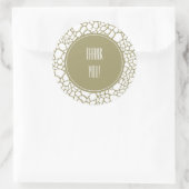 Gold White Giraffe afdrukken Ronde Sticker (Tas)